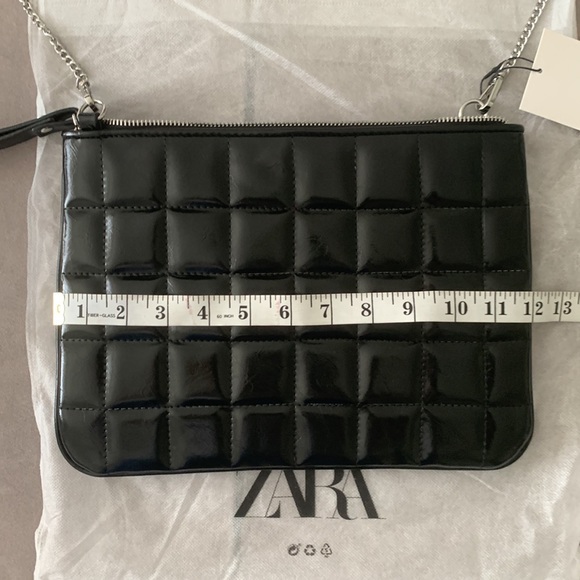 Zara NWT Black Quilted Clutch - Picture 11 of 14